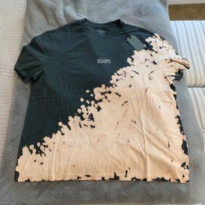 All Saints Black and Cream Short Sleeve Tee